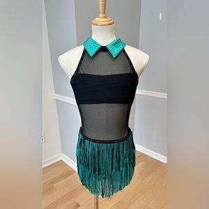 Black/teal mesh costume CL